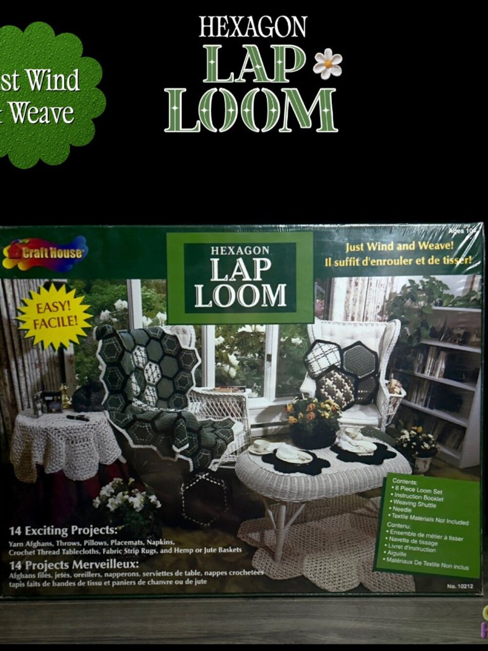 Craft House Hexagon Lap Loom Hand Loom 14 Set for Rugs Tapestry Fabric Pillows